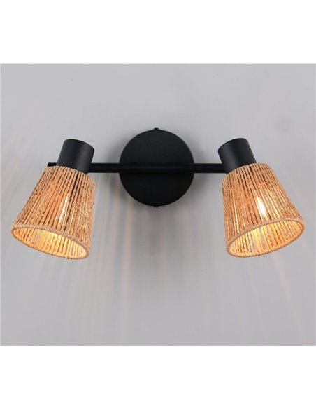 Foco de pared o techo 2 luces NATREL acabado natural, bombilla excl. 2x E14 max. 10W IP20