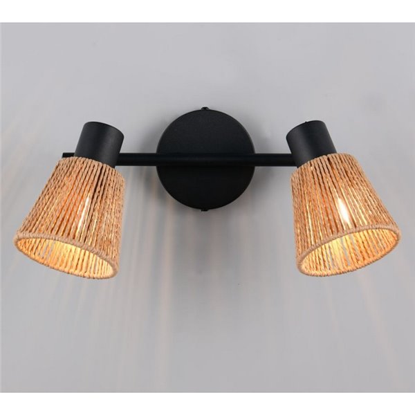 Foco de pared o techo 2 luces NATREL acabado natural, bombilla excl. 2x E14 max. 10W IP20