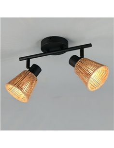 Foco de pared o techo 2 luces NATREL acabado natural, bombilla excl. 2x E14 max. 10W IP20 2