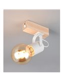 Foco para pared LYNAR madera y metal, bombilla excl. 1x E27 max. 10W IP20 Blanco