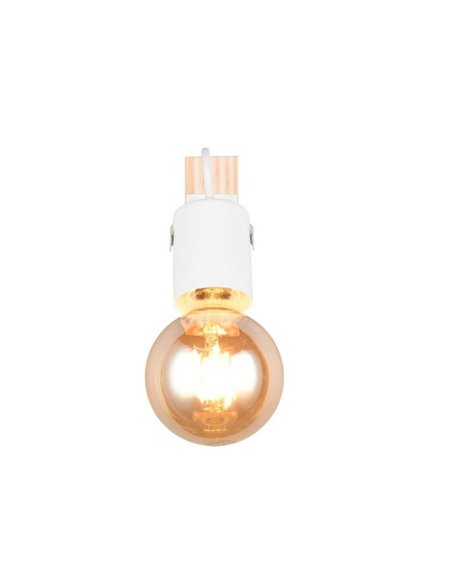 Foco para pared LYNAR madera y metal, bombilla excl. 1x E27 max. 10W IP20 Blanco