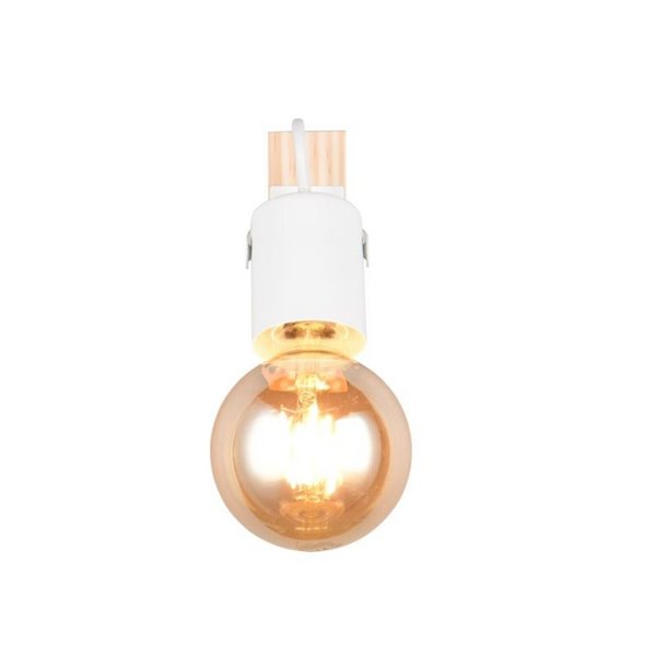Foco para pared LYNAR madera y metal, bombilla excl. 1x E27 max. 10W IP20 Blanco