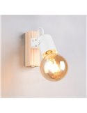 Foco para pared LYNAR madera y metal, bombilla excl. 1x E27 max. 10W IP20 Blanco