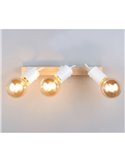 Foco para pared/techo 3 luces, LYNAR madera y metal, bombilla excl. 3x E27 max. 10W IP20 Blanco