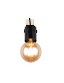 Foco para pared LYNAR madera y metal, bombilla excl. 1x E27 max. 10W IP20 Negro