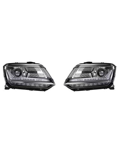 Phares full LED homologués LEDriving pour VW Amarok, +200% de lumière 6500K, LEDHL107-BK, plug&play, pack de 2