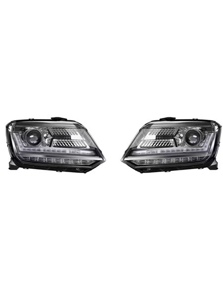 Faróis full LED aprovados pela LEDriving para VW Amarok, +200% de luz 6500K, LEDHL107-BK, plug&play, pacote de 2