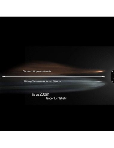 Faróis full LED aprovados pela LEDriving para BMW Série 1 BLACK EDITION, plug & play, +200% de luz 6500K, LEDHL108-BK, pacote co