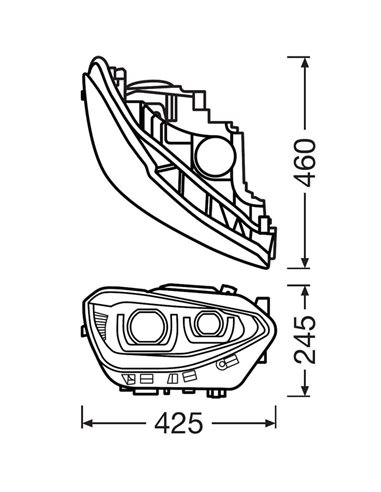 Faros delanteros full LED homologados LEDriving para BMW Serie 1 BLACK EDITION, plug&play, +200% luz 6500K, LEDHL108-BK, pack 2
