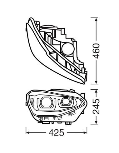 Faros delanteros full LED homologados LEDriving para BMW Serie 1 BLACK EDITION, plug&play, +200% luz 6500K, LEDHL108-BK, pack 2