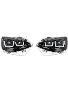 Faros delanteros full LED homologados LEDriving para BMW Serie 1 BLACK EDITION, plug&play, +200% luz 6500K, LEDHL108-BK, pack 2