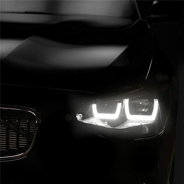 Faros delanteros full LED homologados LEDriving para BMW Serie 1 BLACK EDITION, plug&play, +200% luz 6500K, LEDHL108-BK, pack 2