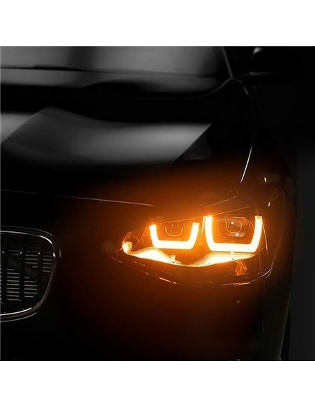 Phares LED full LED homologués LEDriving pour BMW Série 1 BLACK EDITION, plug & play, +200% lumière 6500K, LEDHL108-BK, pack de 