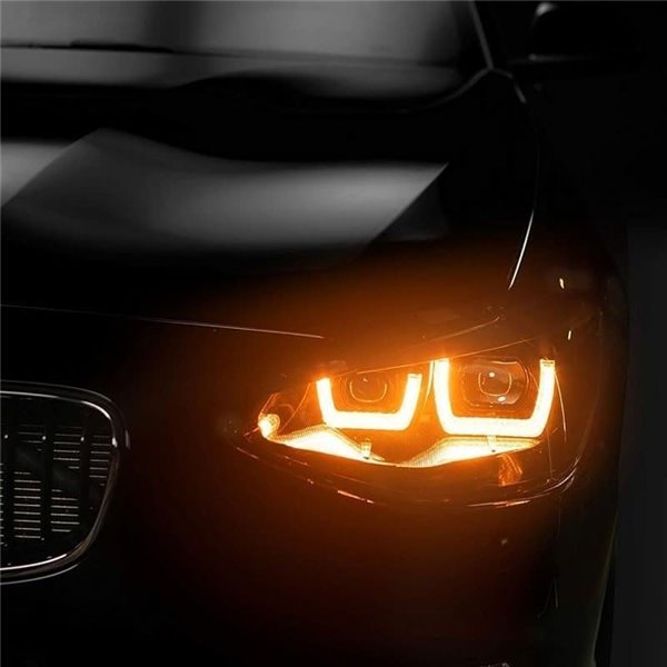 Faros delanteros full LED homologados LEDriving para BMW Serie 1 BLACK EDITION, plug&play, +200% luz 6500K, LEDHL108-BK, pack 2