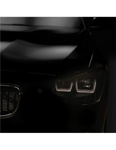 Faros delanteros full LED homologados LEDriving para BMW Serie 1 BLACK EDITION, plug&play, +200% luz 6500K, LEDHL108-BK, pack 2