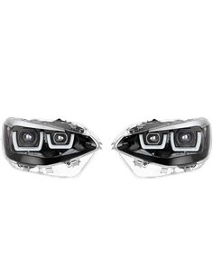 Faros delanteros full LED homologados LEDriving para BMW Serie 1 CHROME EDITION, plug&play, +200% luz 6500K, LEDHL108-CM, pack 2