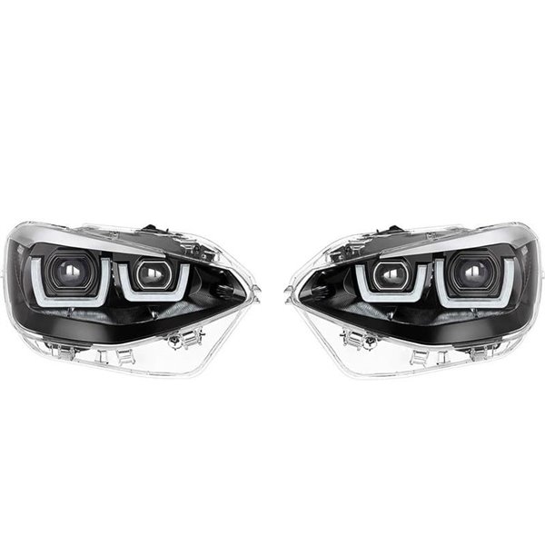 Phares LED full LED homologués LEDriving pour BMW Série 1 CHROME EDITION, plug & play, +200% lumière 6500K, LEDHL108-CM, pack de