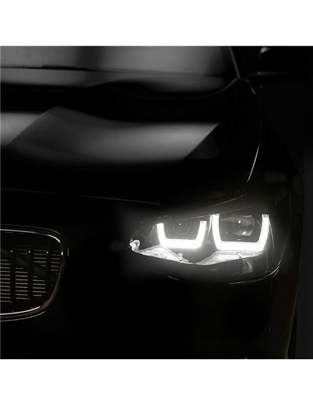 Faros delanteros full LED homologados LEDriving para BMW Serie 1 CHROME EDITION, plug&play, +200% luz 6500K, LEDHL108-CM, pack 2