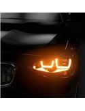 Faros delanteros full LED homologados LEDriving para BMW Serie 1 CHROME EDITION, plug&play, +200% luz 6500K, LEDHL108-CM, pack 2