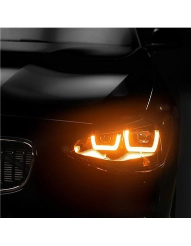 Faros delanteros full LED homologados LEDriving para BMW Serie 1 CHROME EDITION, plug&play, +200% luz 6500K, LEDHL108-CM, pack 2