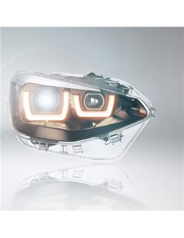 Phares LED full LED homologués LEDriving pour BMW Série 1 CHROME EDITION, plug & play, +200% lumière 6500K, LEDHL108-CM, pack de