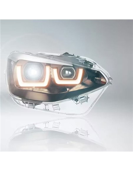 Faros delanteros full LED homologados LEDriving para BMW Serie 1 CHROME EDITION, plug&play, +200% luz 6500K, LEDHL108-CM, pack 2
