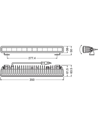 Barre LED Osram LEDDL106-CB LEDriving LIGHTBAR SX300-CB, 6000K 2350Lm, 29W, portée 210m