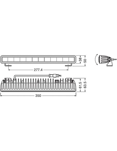 Barre LED Osram LEDDL106-CB LEDriving LIGHTBAR SX300-CB, 6000K 2350Lm, 29W, portée 210m
