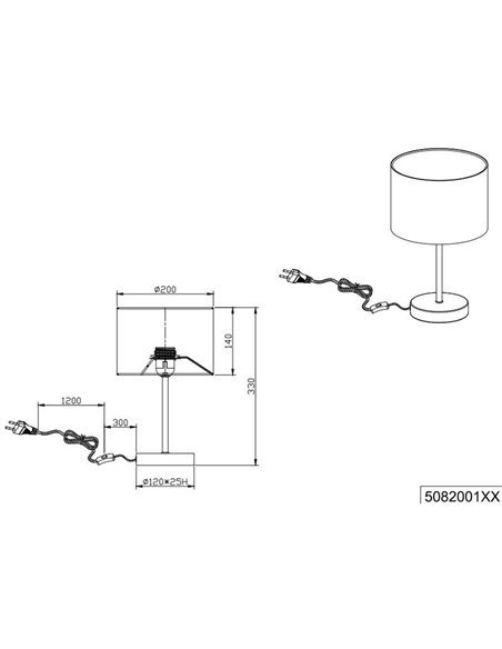 Candeeiro de mesa dourado e Preto Hostel 1XE14