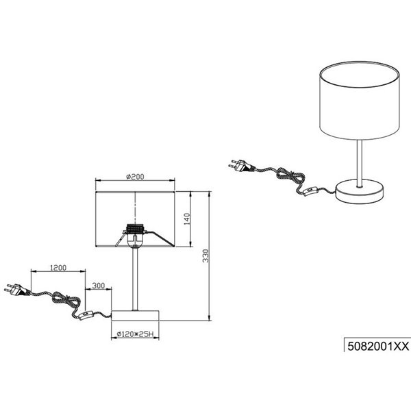 Candeeiro de mesa dourado e Preto Hostel 1XE14
