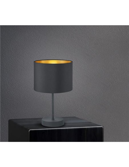 Lámpara de Sobremesa Dorada y Negra Hostel 1XE14