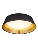 Plafón LED de Techo 18W Negro Dorado Ponts Trio