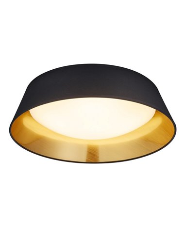 Plafonnier LED 18W Noir Or Ponts Trio