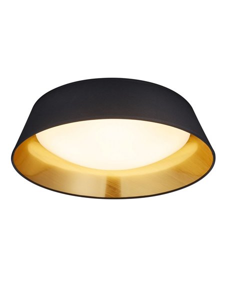 Plafonnier LED 18W Noir Or Ponts Trio