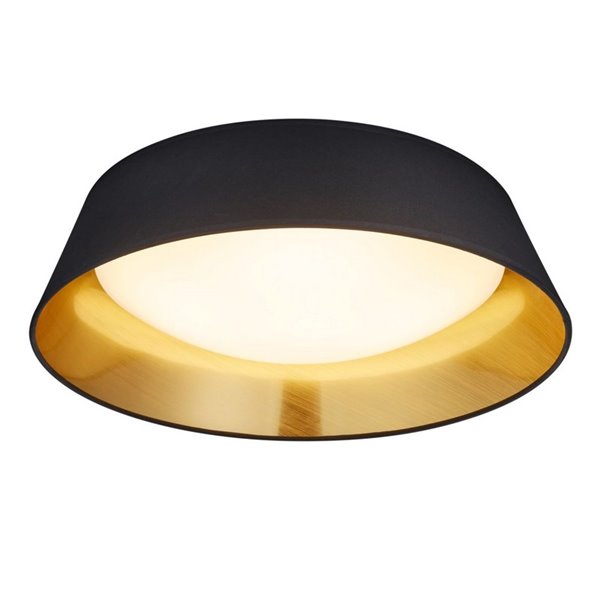 Plafonnier LED 18W Noir Or Ponts Trio