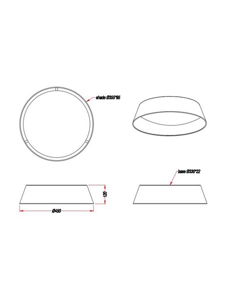 Plafón LED de Techo 18W Negro Dorado Ponts Trio