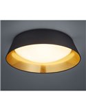 Plafón LED de Techo 18W Negro Dorado Ponts Trio