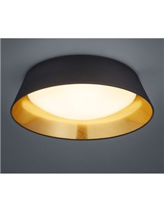 Plafón LED de Techo 18W Negro Dorado Ponts Trio 2