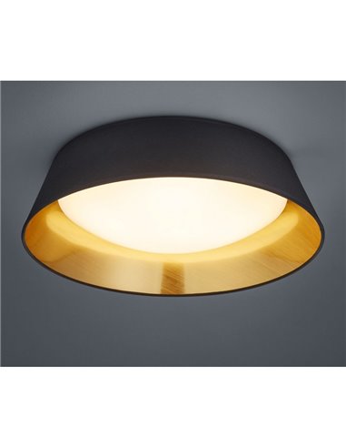 Plafón LED de Techo 18W Negro Dorado Ponts Trio