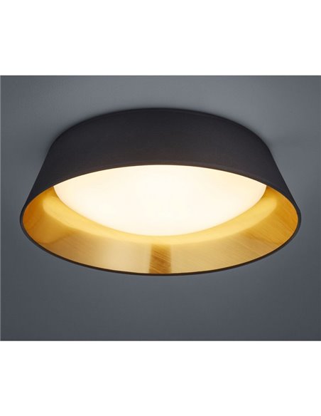 Plafón LED de Techo 18W Negro Dorado Ponts Trio