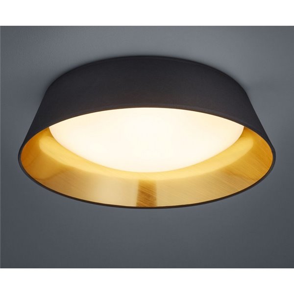 Plafonnier LED 18W Noir Or Ponts Trio