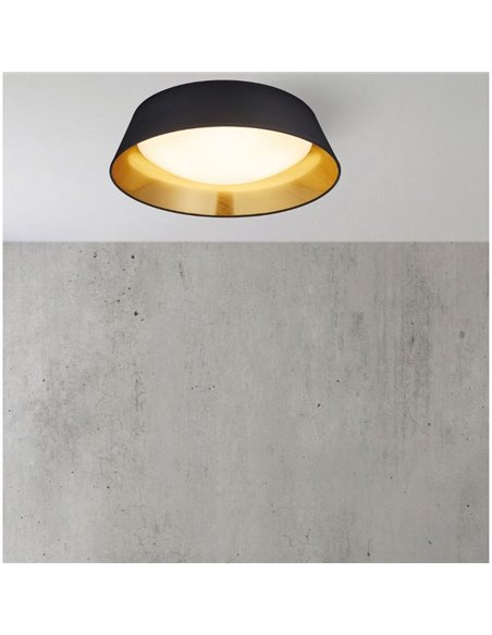 Candeeiro de teto LED 18W Preto dourado Ponts Trío