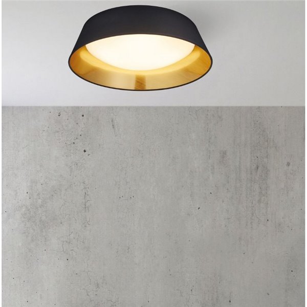 Candeeiro de teto LED 18W Preto dourado Ponts Trío