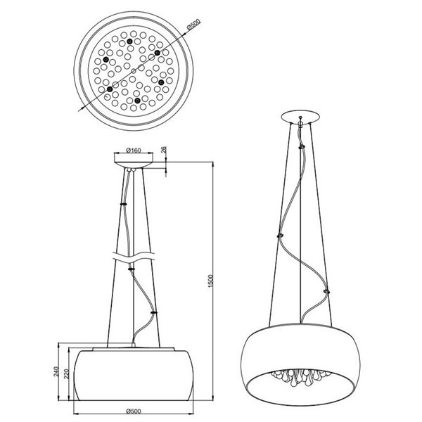 Lámpara de Techo Moderna Vapore 6XG9 Trio