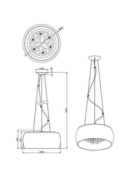Lampe de plafond Moderne Vapore 5XG9 Trio