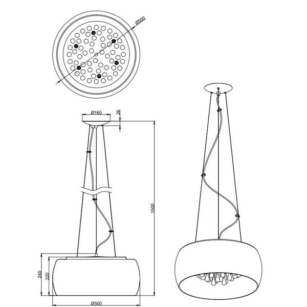Lampe de plafond Moderne Vapore 5XG9 Trio