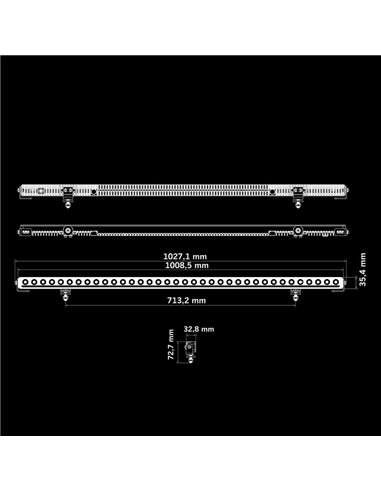 Barra LED NUUK D-Line 40" 19600Lm 5000K 580m 200W IP69K ámbar/blanca homologada ECE R148/R149