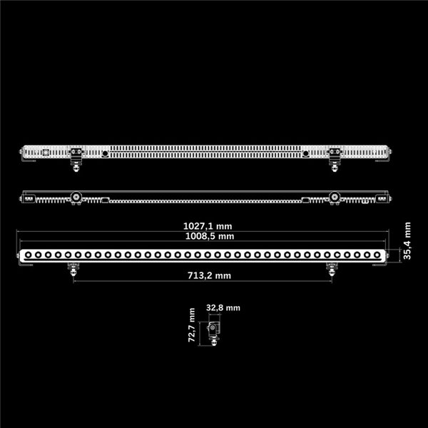 Barra LED NUUK D-Line 40" 19600Lm 5000K 580m 200W IP69K ámbar/blanca homologada ECE R148/R149