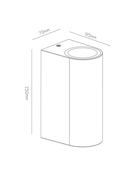 Aplique exterior redondeado KANDANCHÚ Mantra medidas | LeonLeds
