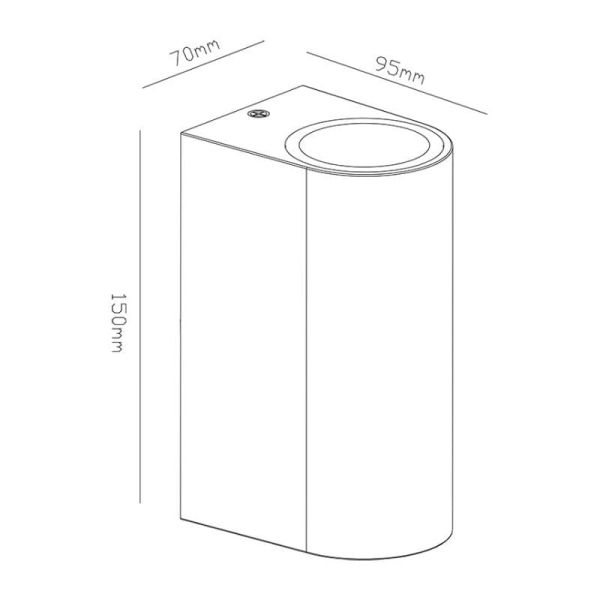 Aplique exterior redondeado KANDANCHÚ Mantra medidas | LeonLeds